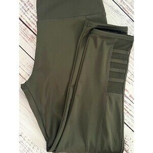 Absolutely Fit Women’s Green Leggings with Mesh Detailing- M